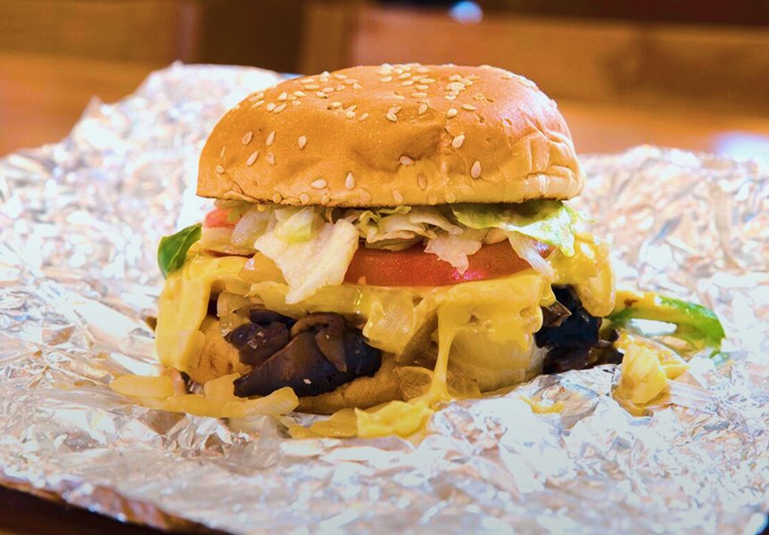 Five Guys Cheese Veggie Sandwich with grilled vegetables and cheese