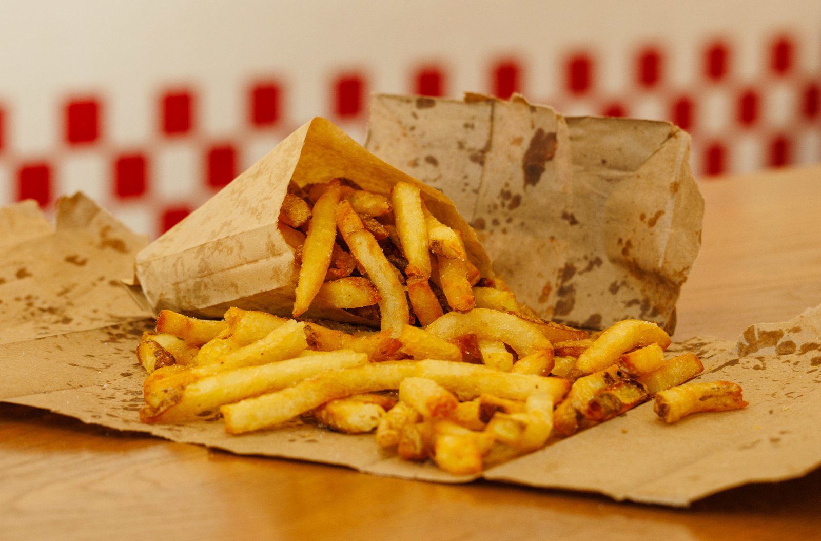 Five Guys Style fries hand-cut and cooked in peanut oil