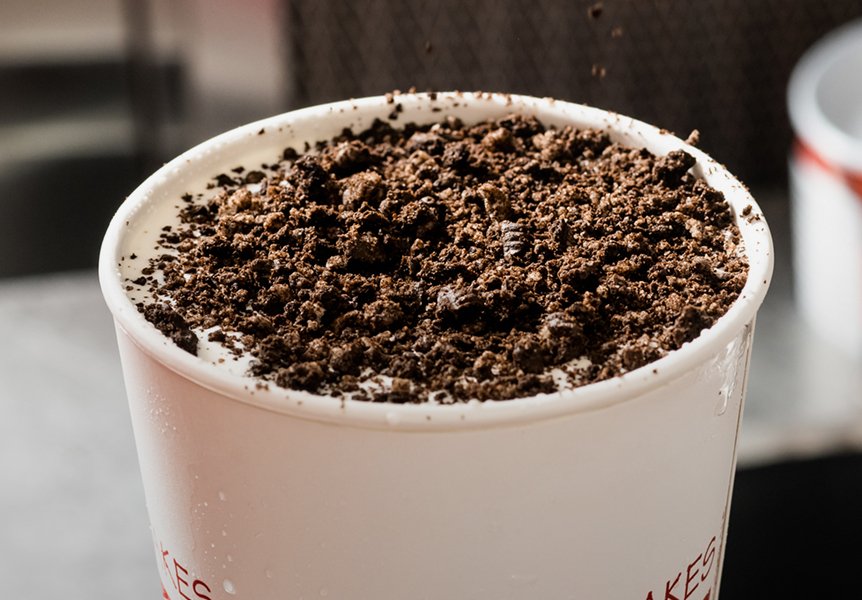 Five Guys Oreo Cookies shake mix-in with crushed cookies