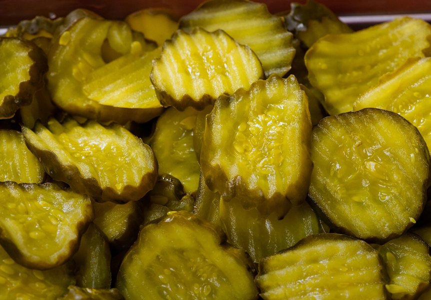 Five Guys Pickles topping exactly five per burger